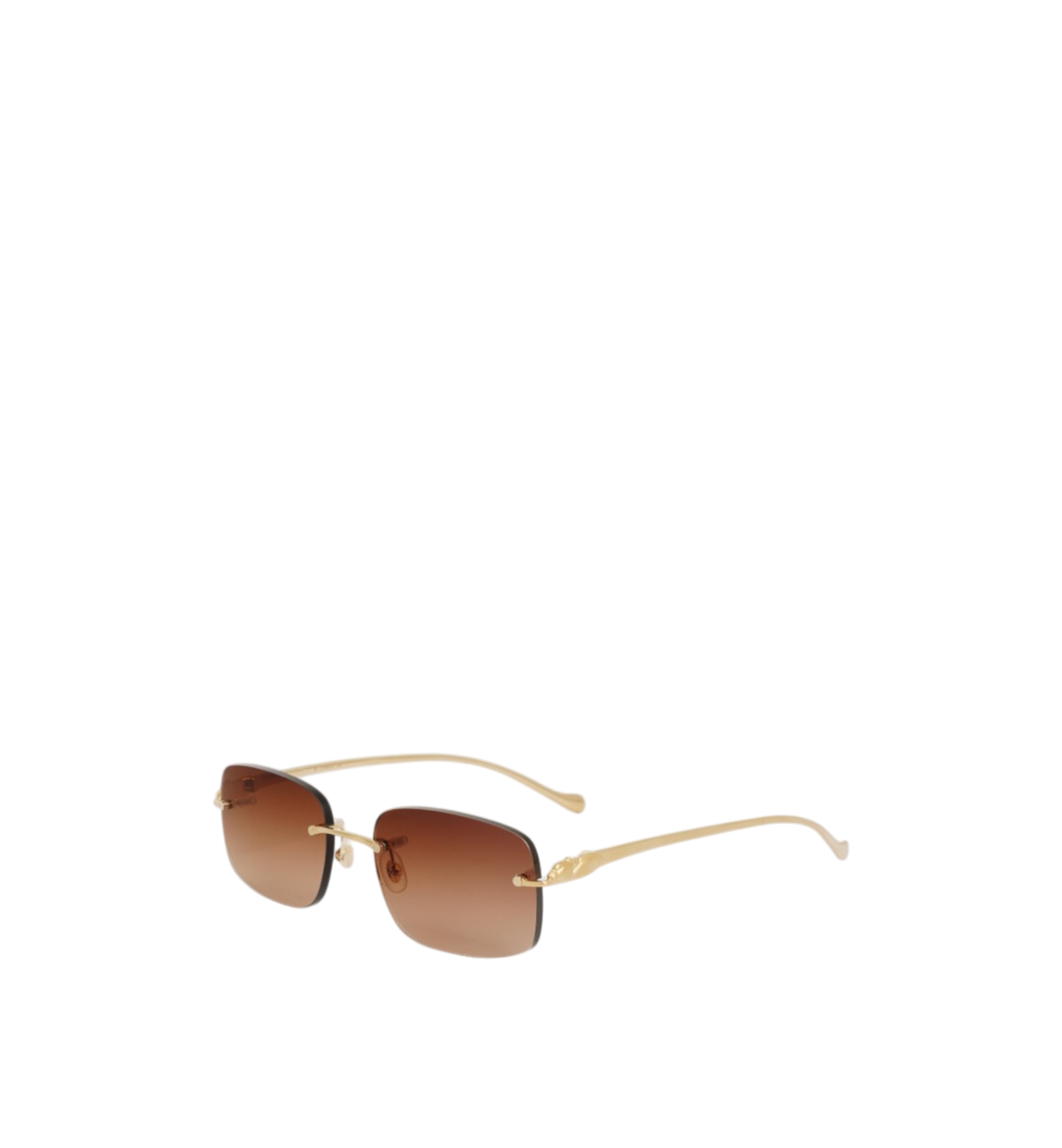 Cartier Sunglasses CT0061O-002 Panthere 2D Gold Full Brown Lens display picture 2