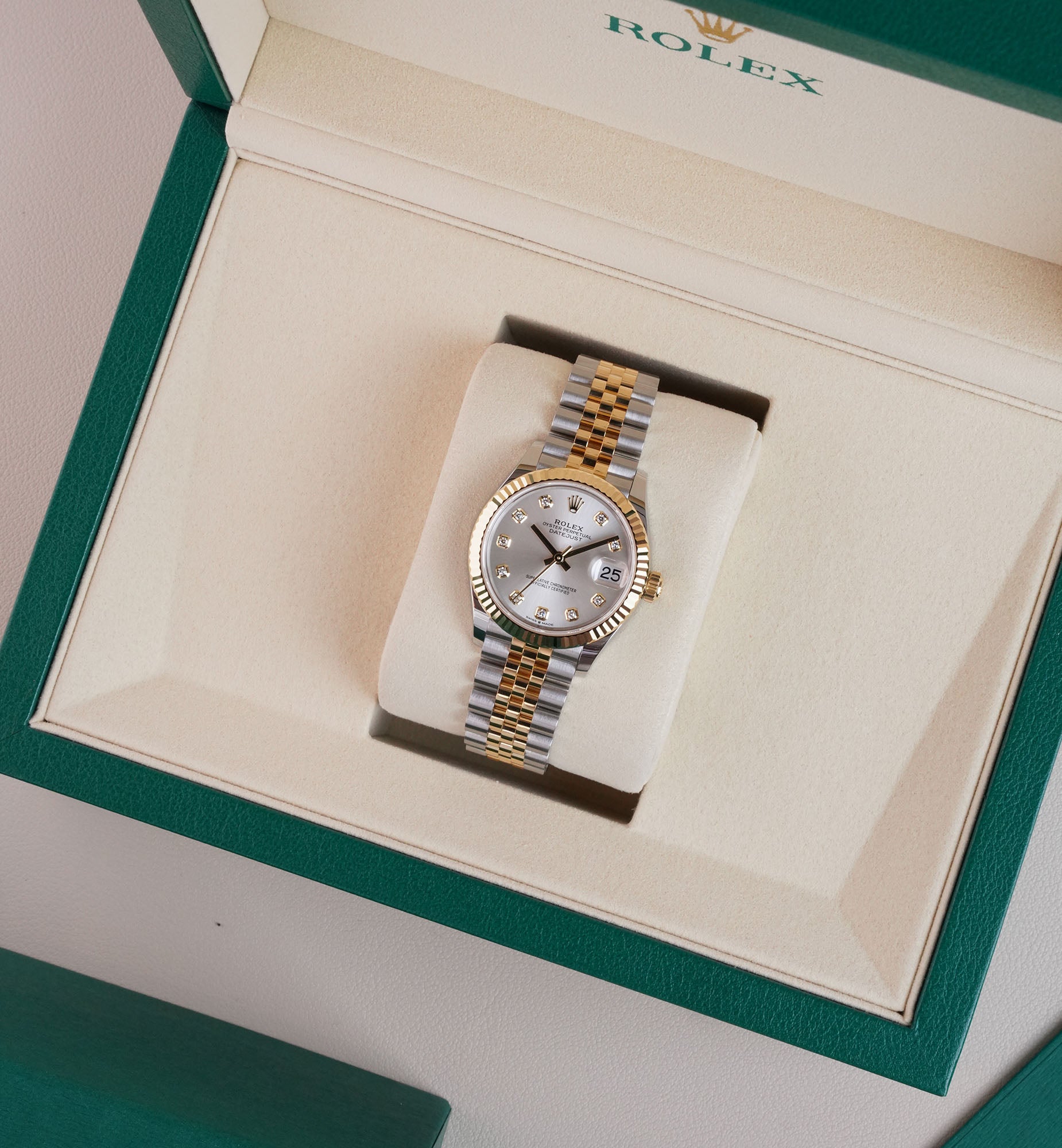 Rolex Datejust 31 Ref.278273 Silver Diamond Index Watch