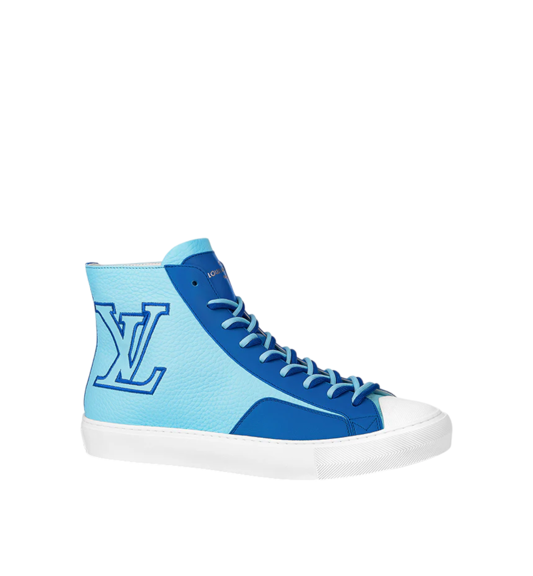 Louis Vuitton Rivoli High Sneaker Taurillon Aqua Big Logo Men