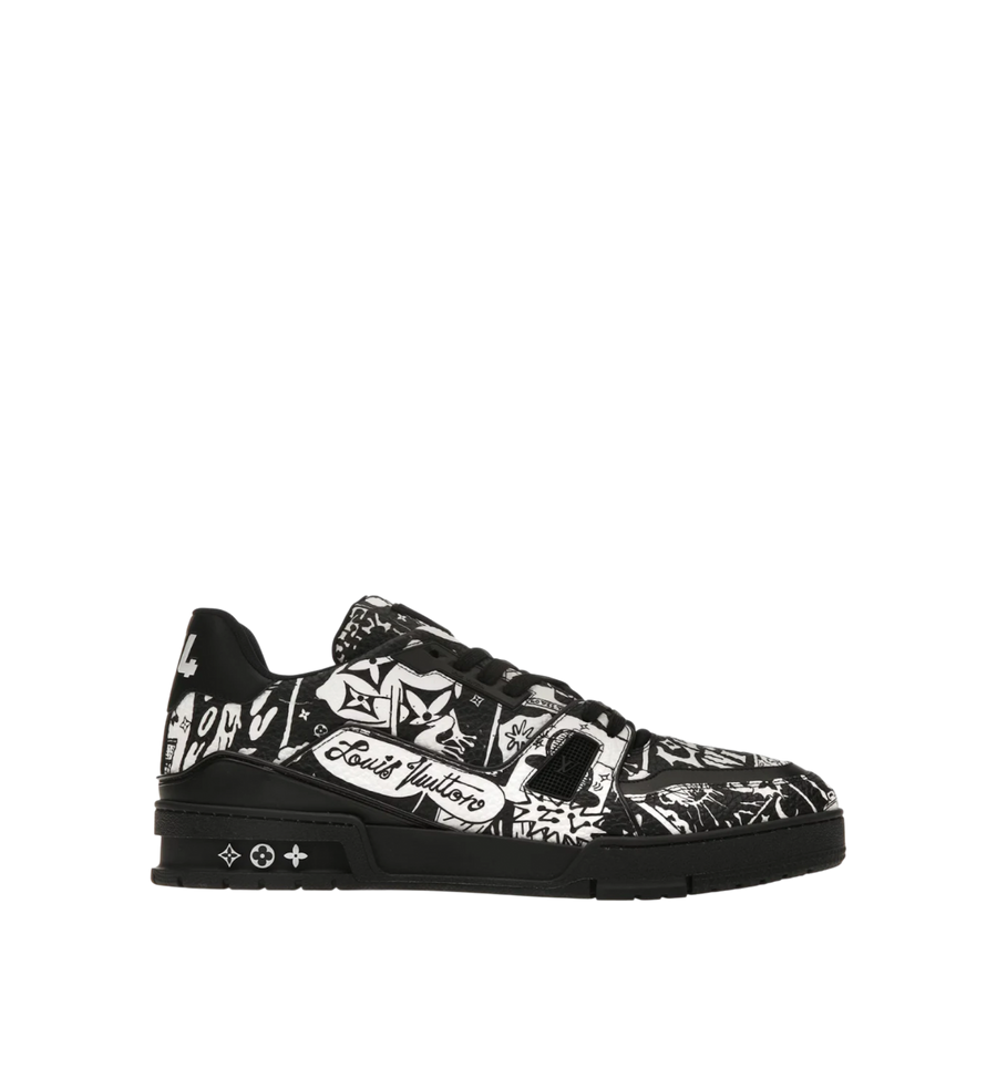 Louis Vuitton Sneaker #54 Black N White Cartoon Men