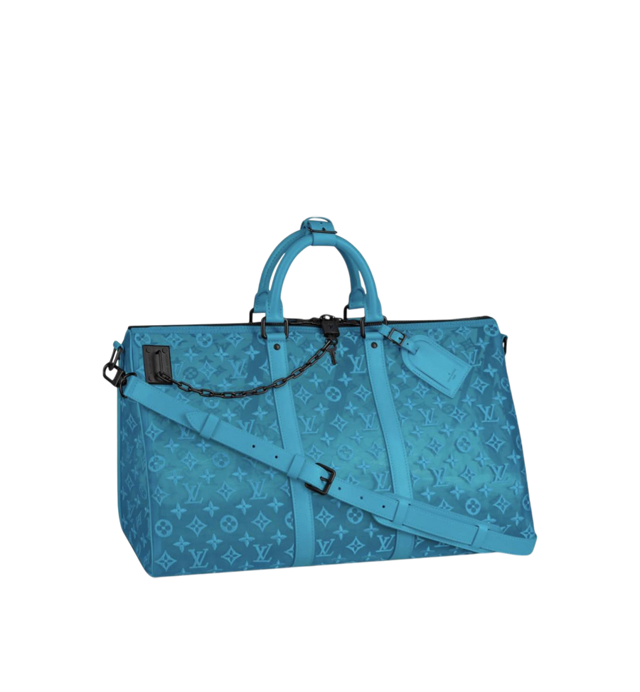 Louis Vuitton Keepall Triangle Monogram Mesh 50 Turquoise