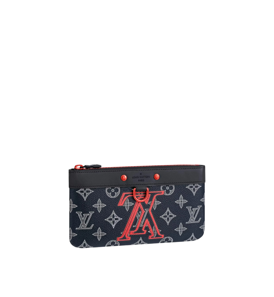 Louis Vuitton Monogram Upside Down Ink Pochette Apollo PM Navy Blue | Red