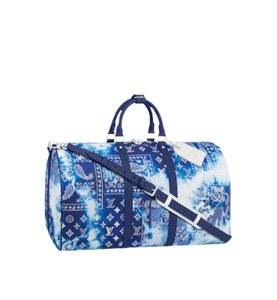 Louis Vuitton Keepall 50 Band. Monogram Bandana Blue