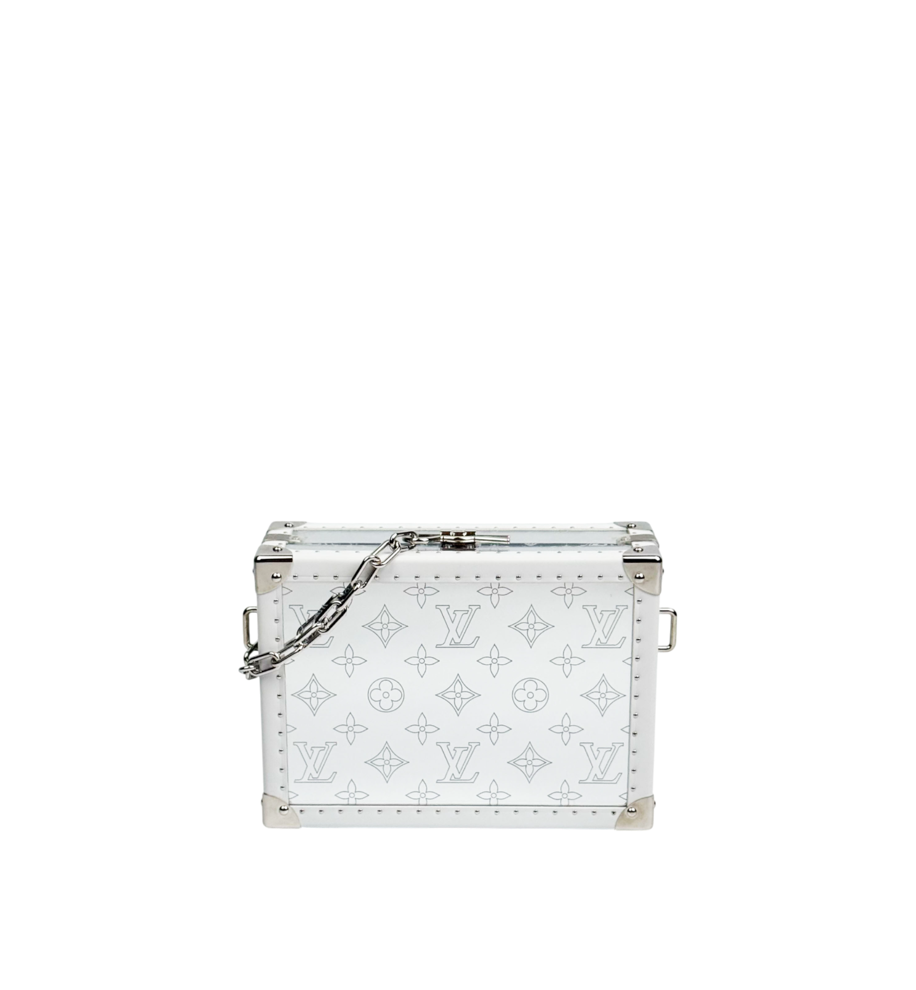 Louis Vuitton White Mirror Monogram Trunk