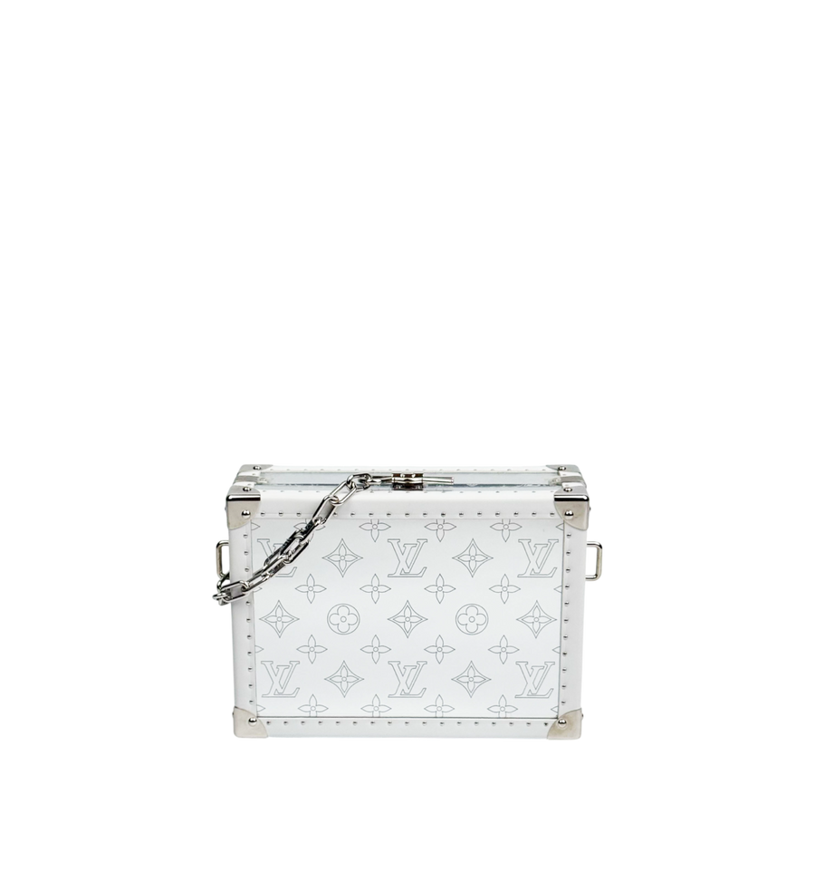 Louis Vuitton White Mirror Monogram Trunk