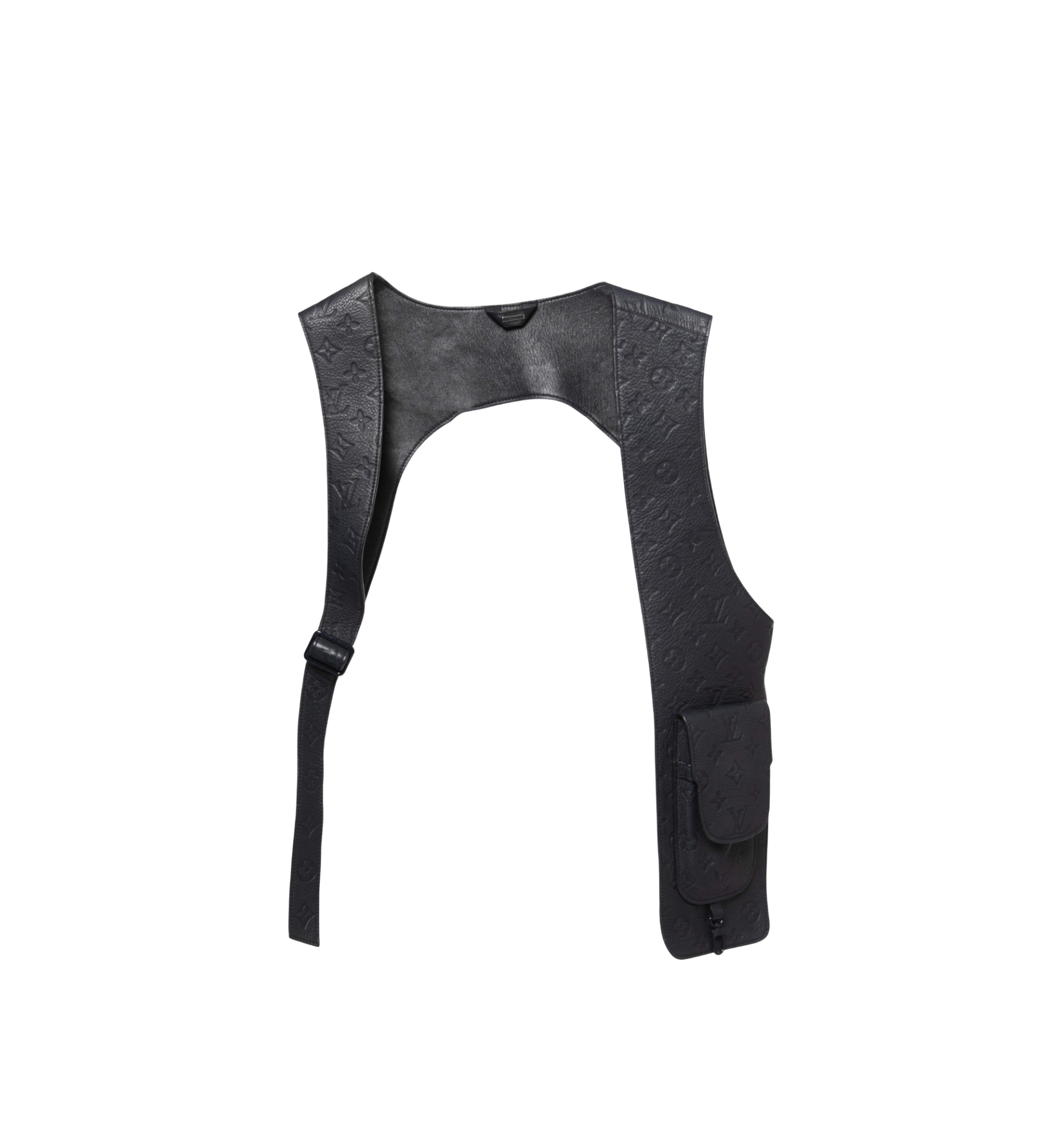 Louis Vuitton Navy Blue Monogram Embossed Leather Vest