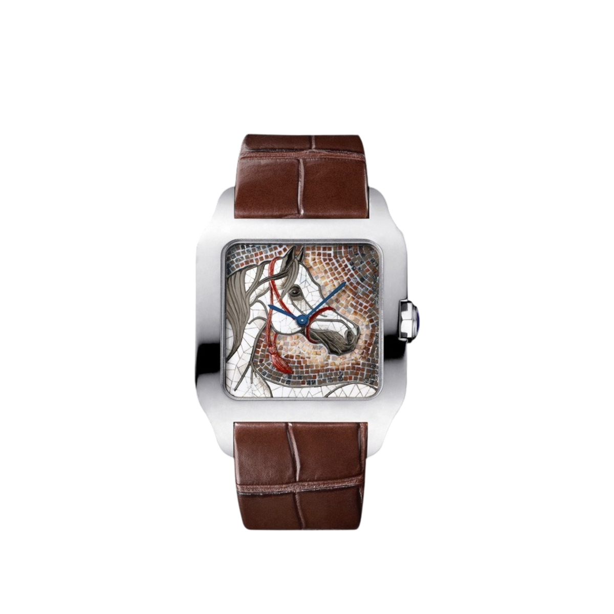 Cartier Santos-Dumont XL Décor Cheval Mosaic Dial Watch