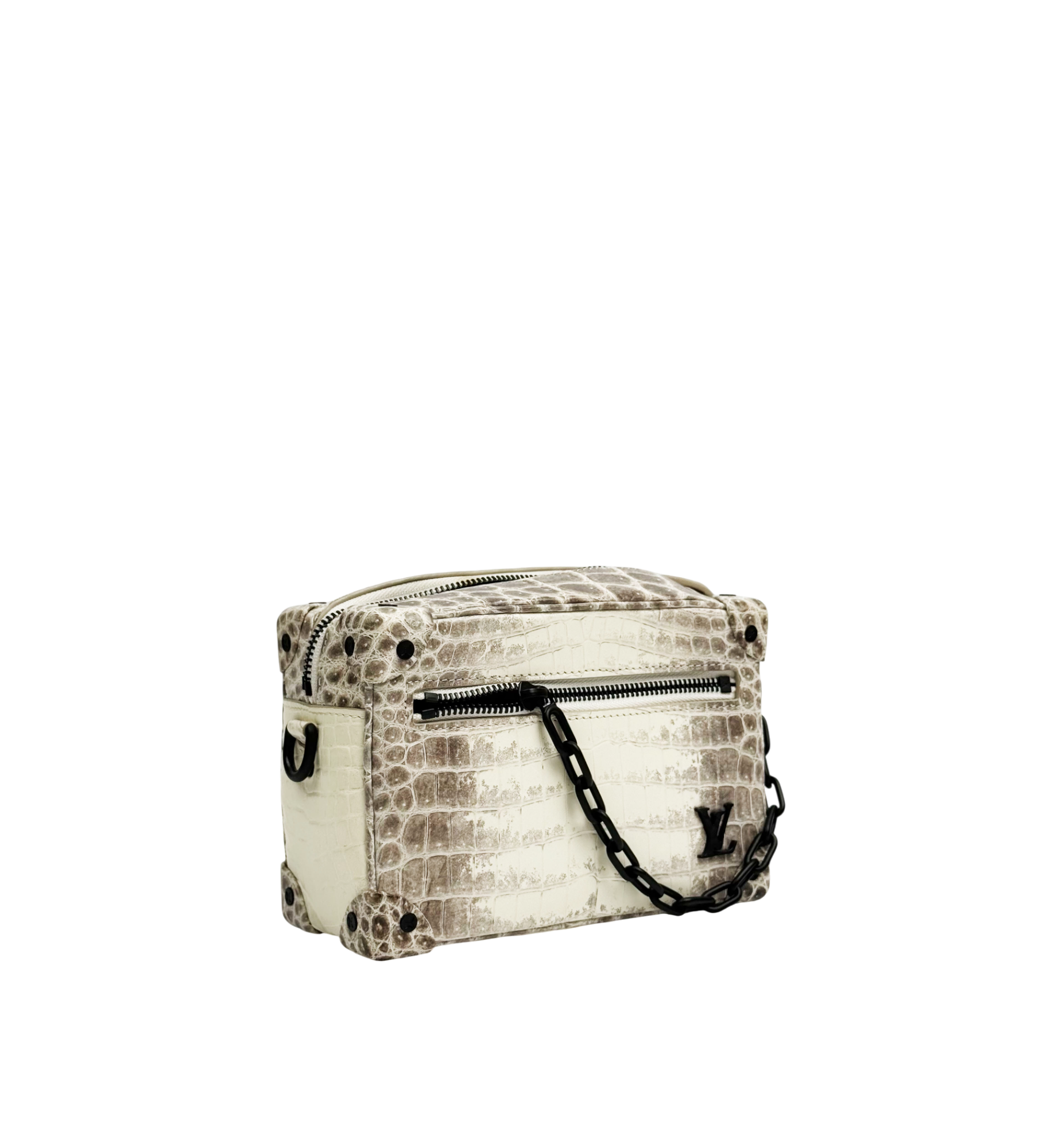 Louis Vuitton x Virgil Abloh Sahara Himalayan Crocodile Mini Soft Trunk Black Hardware