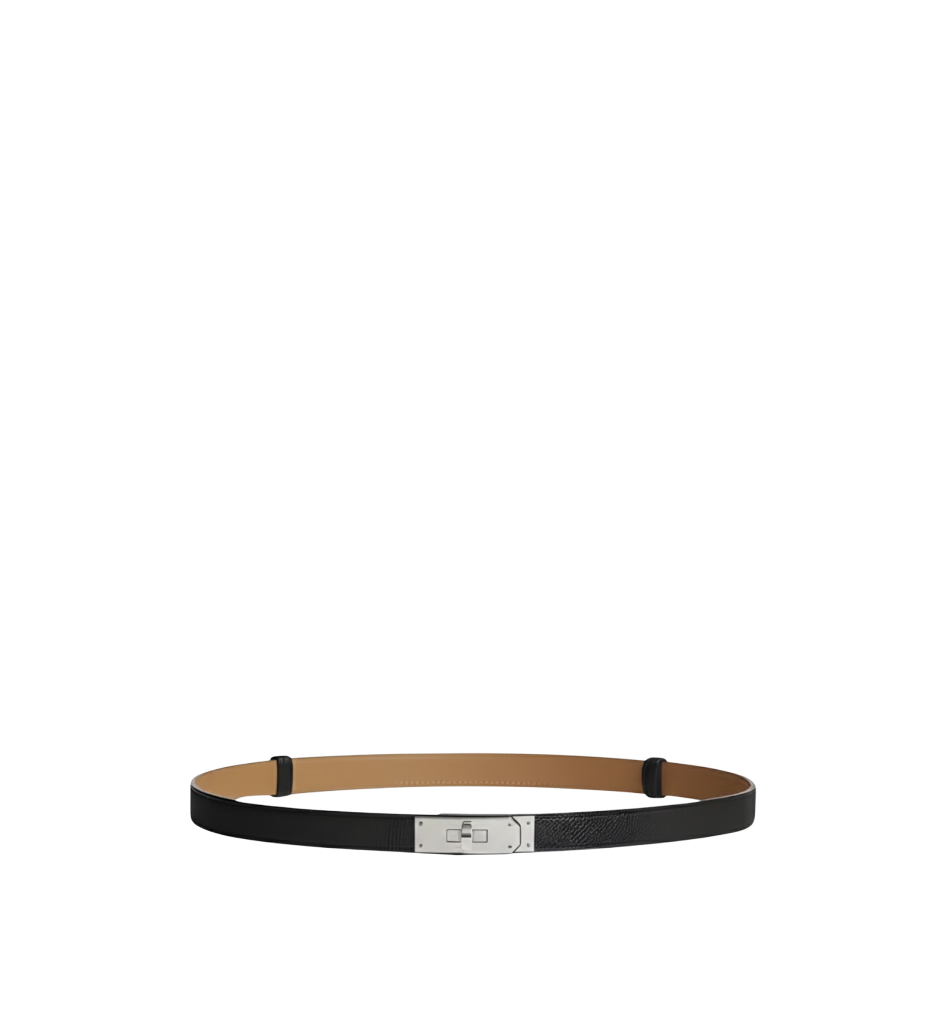 Hermès Kelly Belt Noir (89) Epsom Palladium Hardware