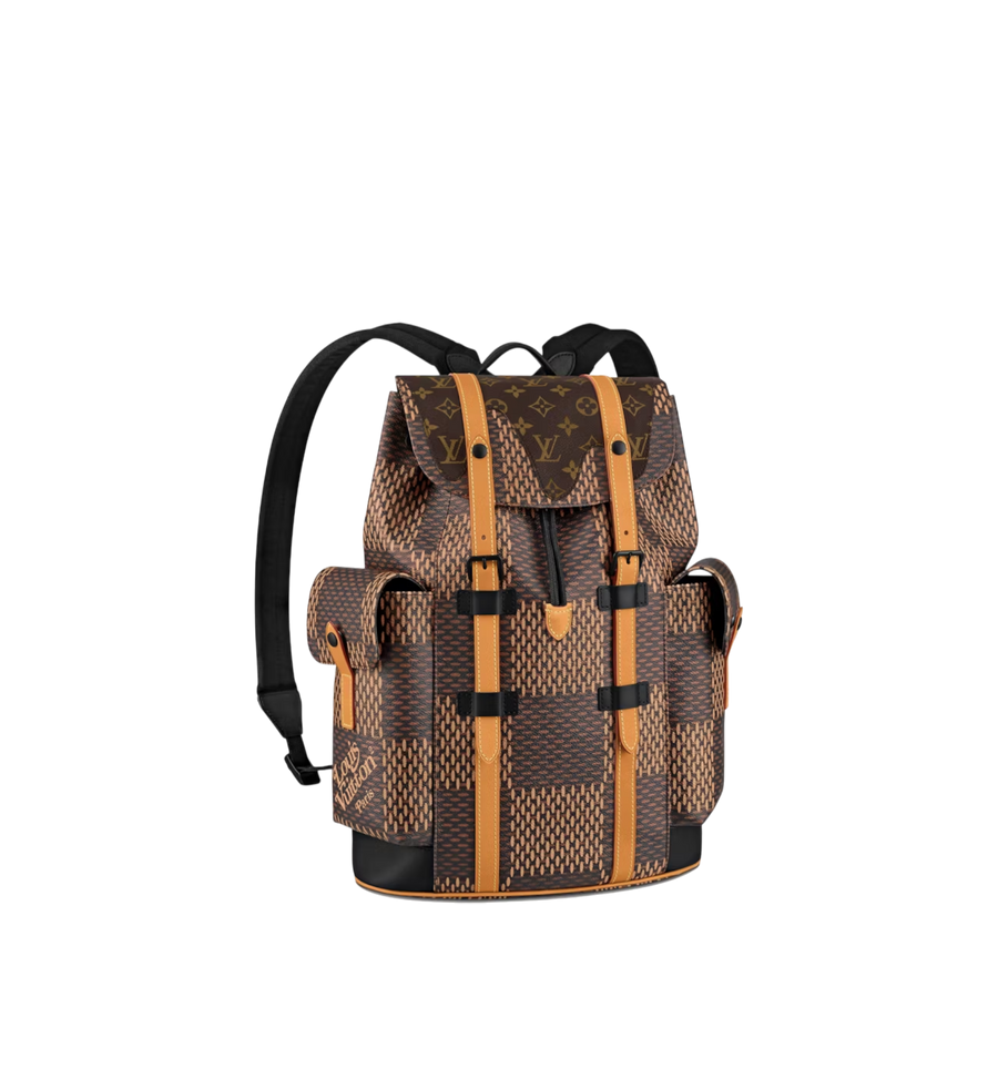 LOUIS VUITTON NIGO CHRISTOPHER DAMIER BACKPACK EBENE BROWN