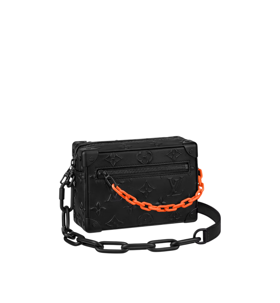 Louis Vuitton Mini Soft Trunk Monogram Black Orange Chain