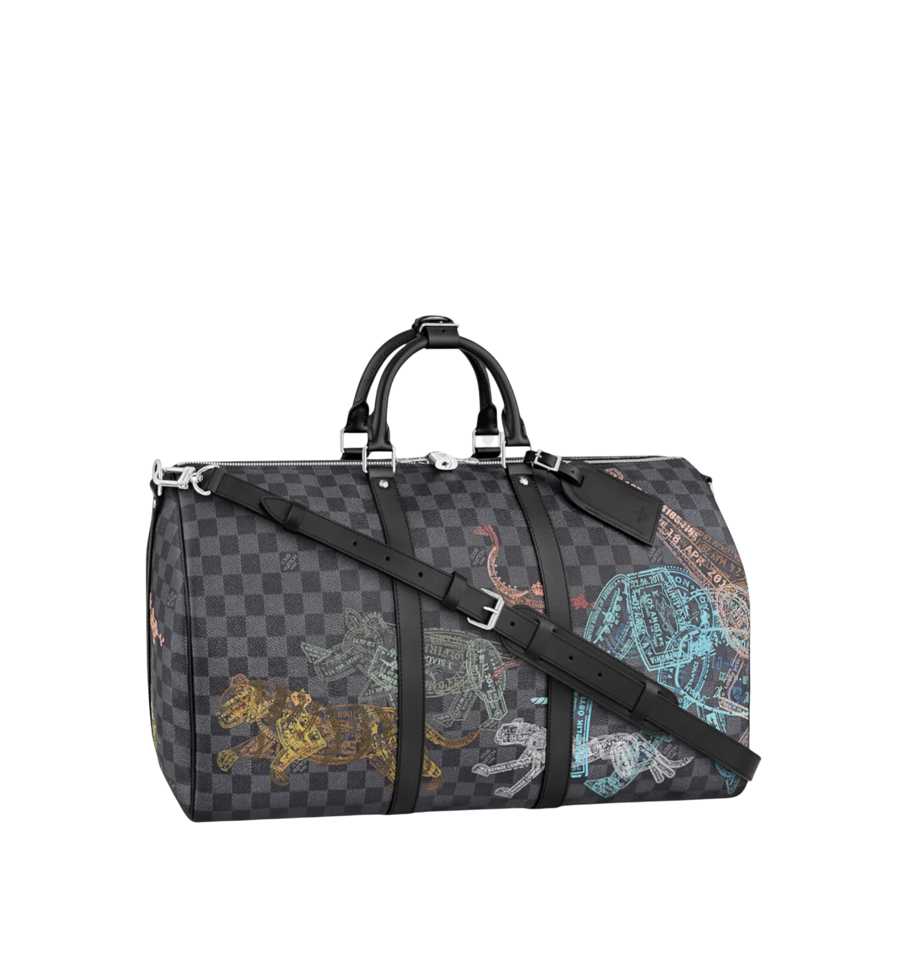 Louis Vuitton Keepall 50 Band. Damier Graphite Stamps