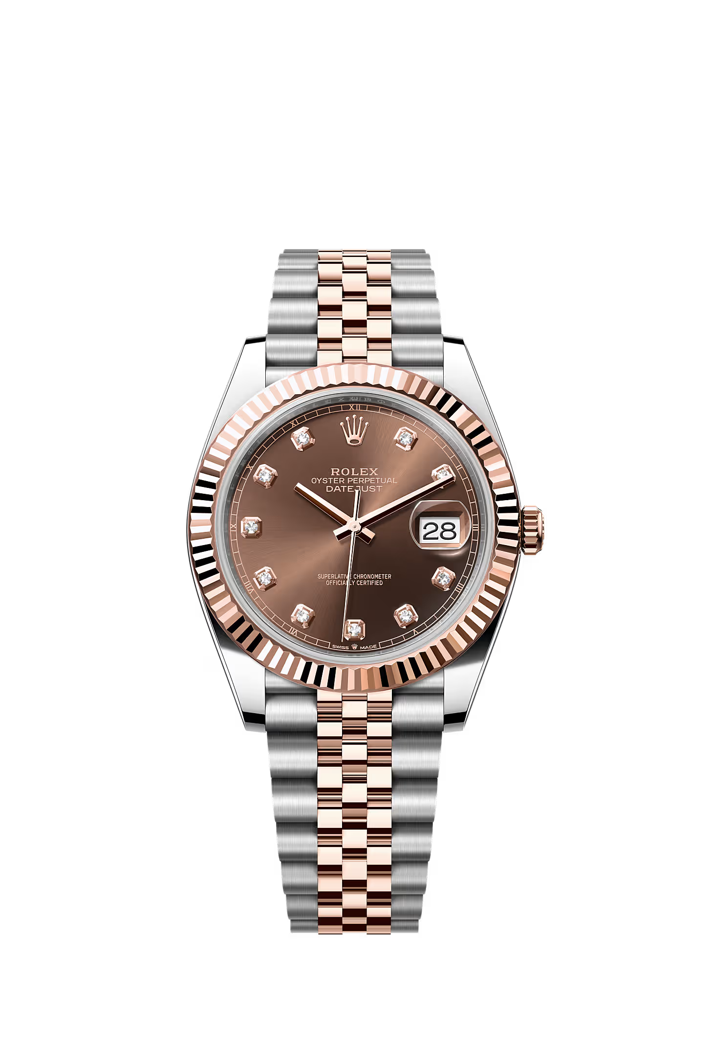 Rolex Datejust 41 Ref. 126331 Stainless Steel and Rose Gold Chocolate Diamond Index